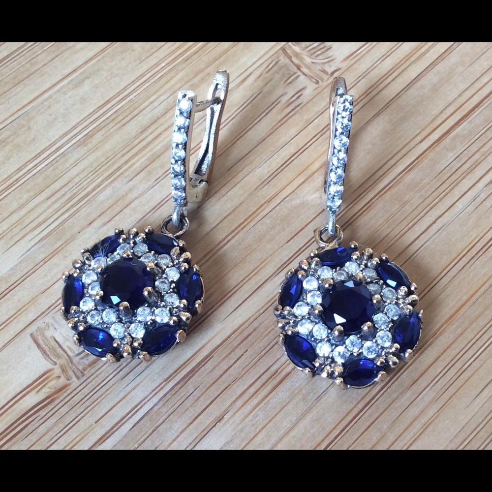 925 Sterling Silver Cubic Zirconia Stones Earr…